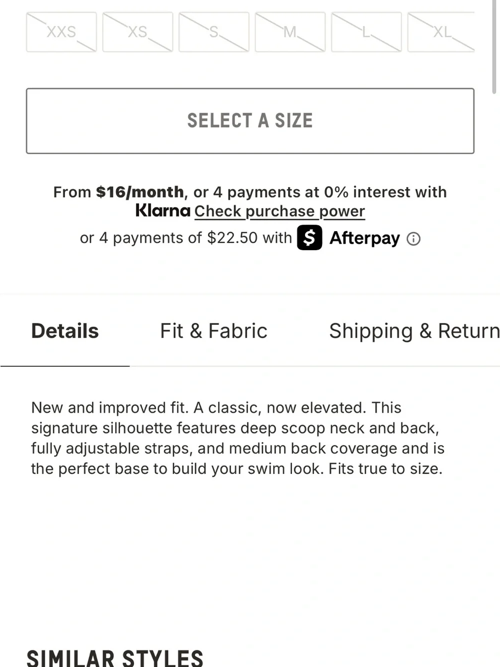 SKIMS SIGNATURE SWIM SCOOP NECK ONE PIECE SMALL